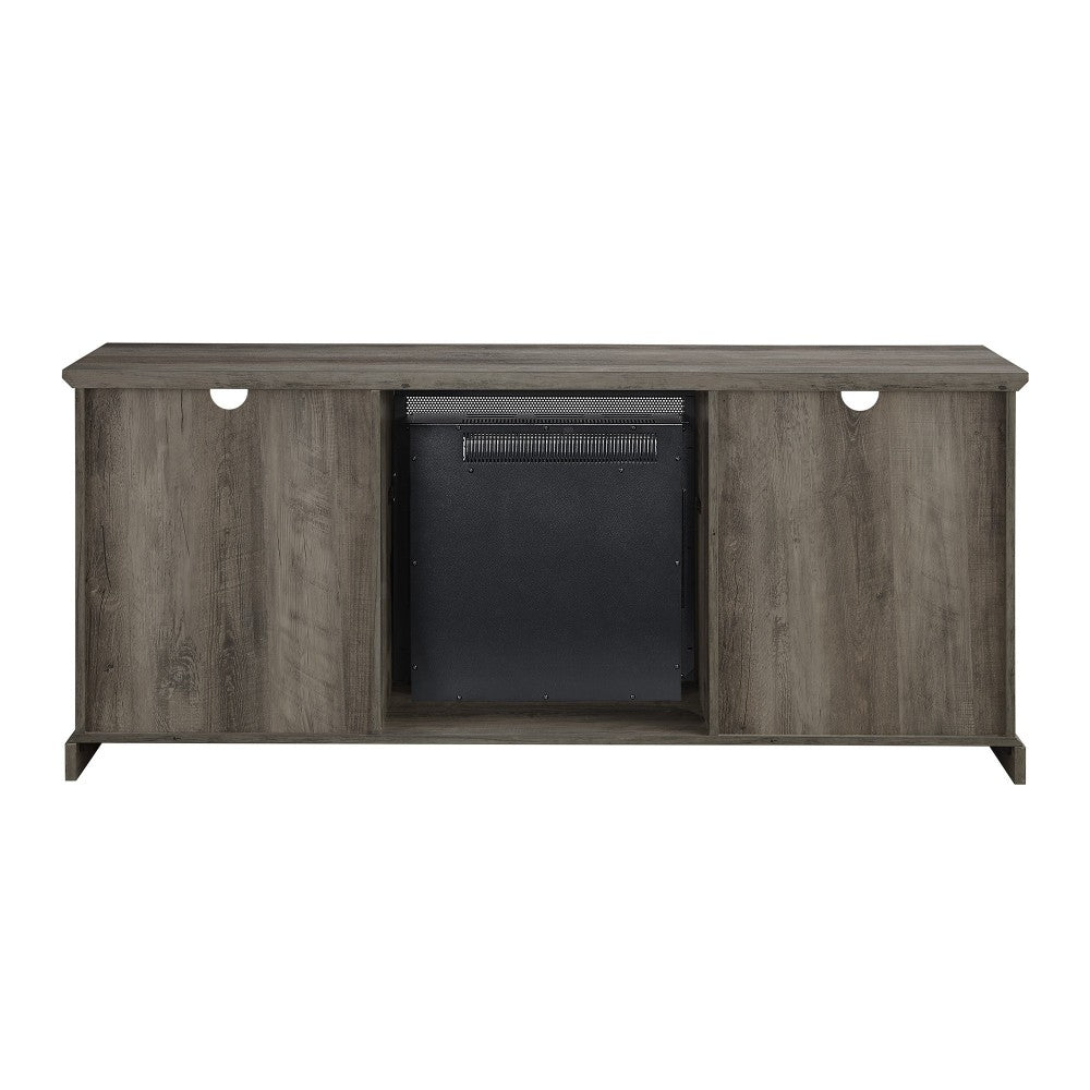 Abigail 60" 2 Door Fireplace Console - Gray Wash