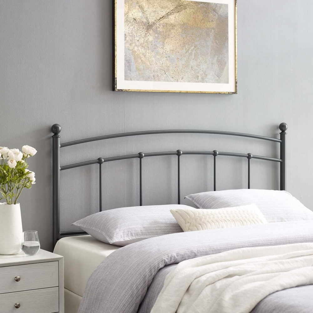 Abigail Full Metal Headboard, Gray