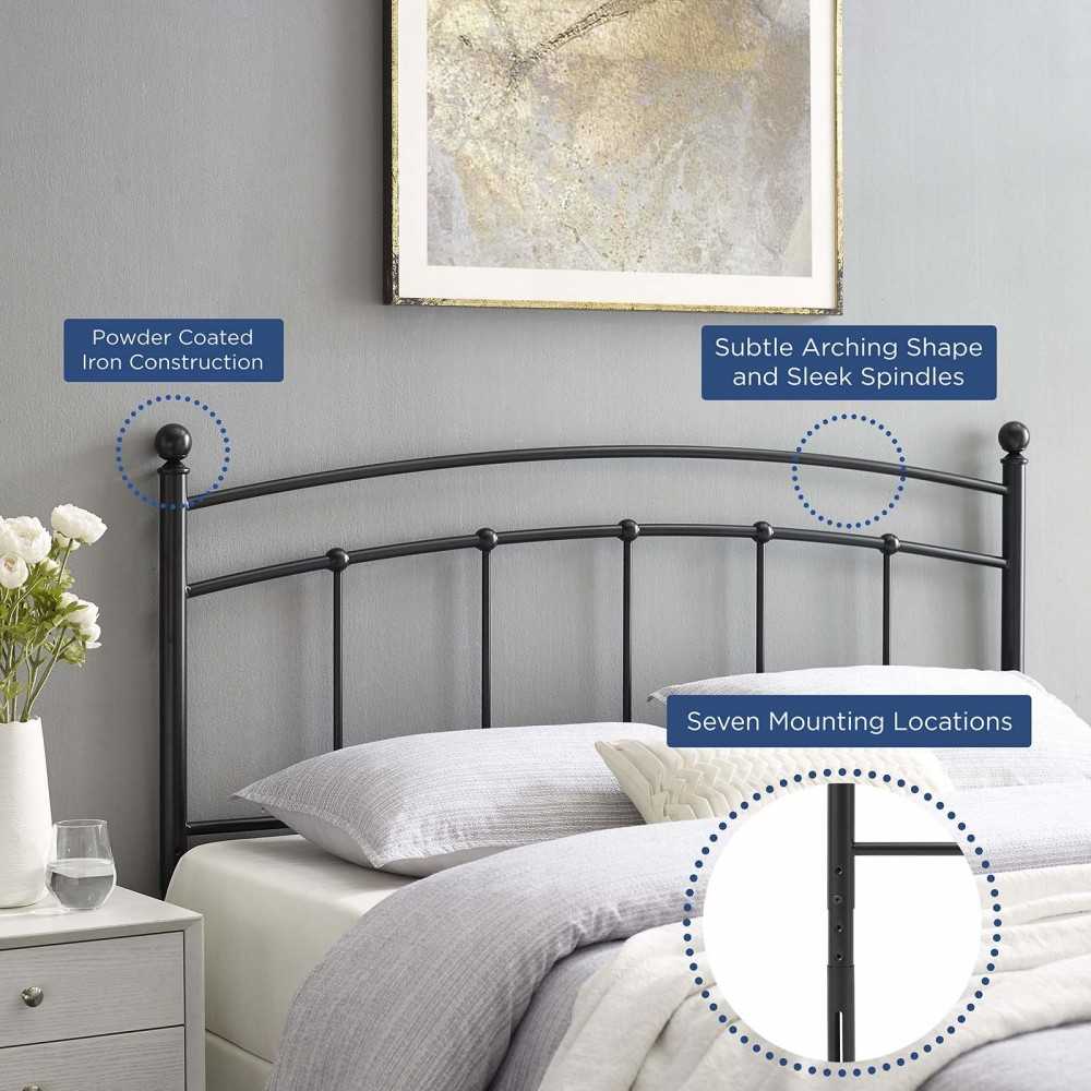 Abigail Full Metal Headboard, Black