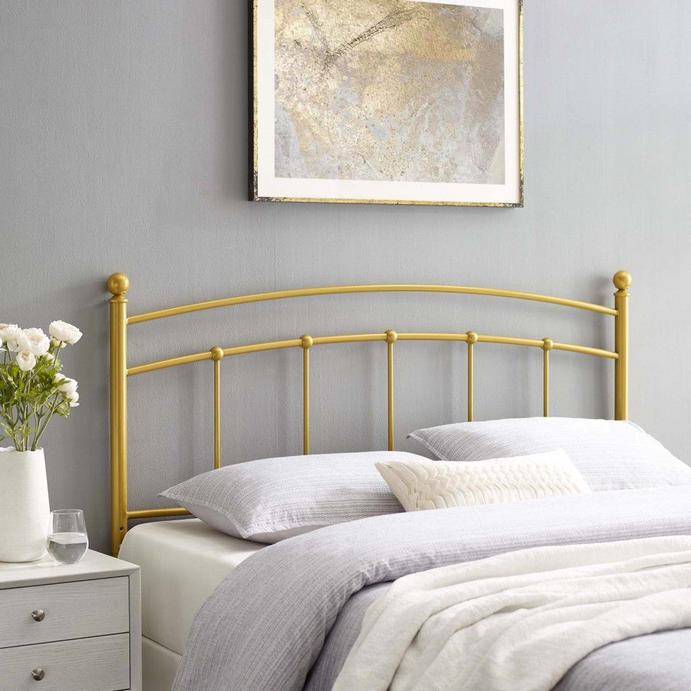 Abigail King Metal Headboard, Gold