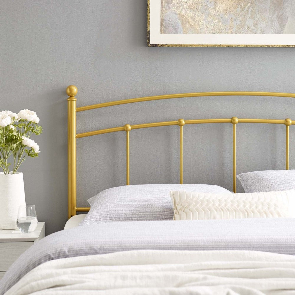 Abigail King Metal Headboard, Gold