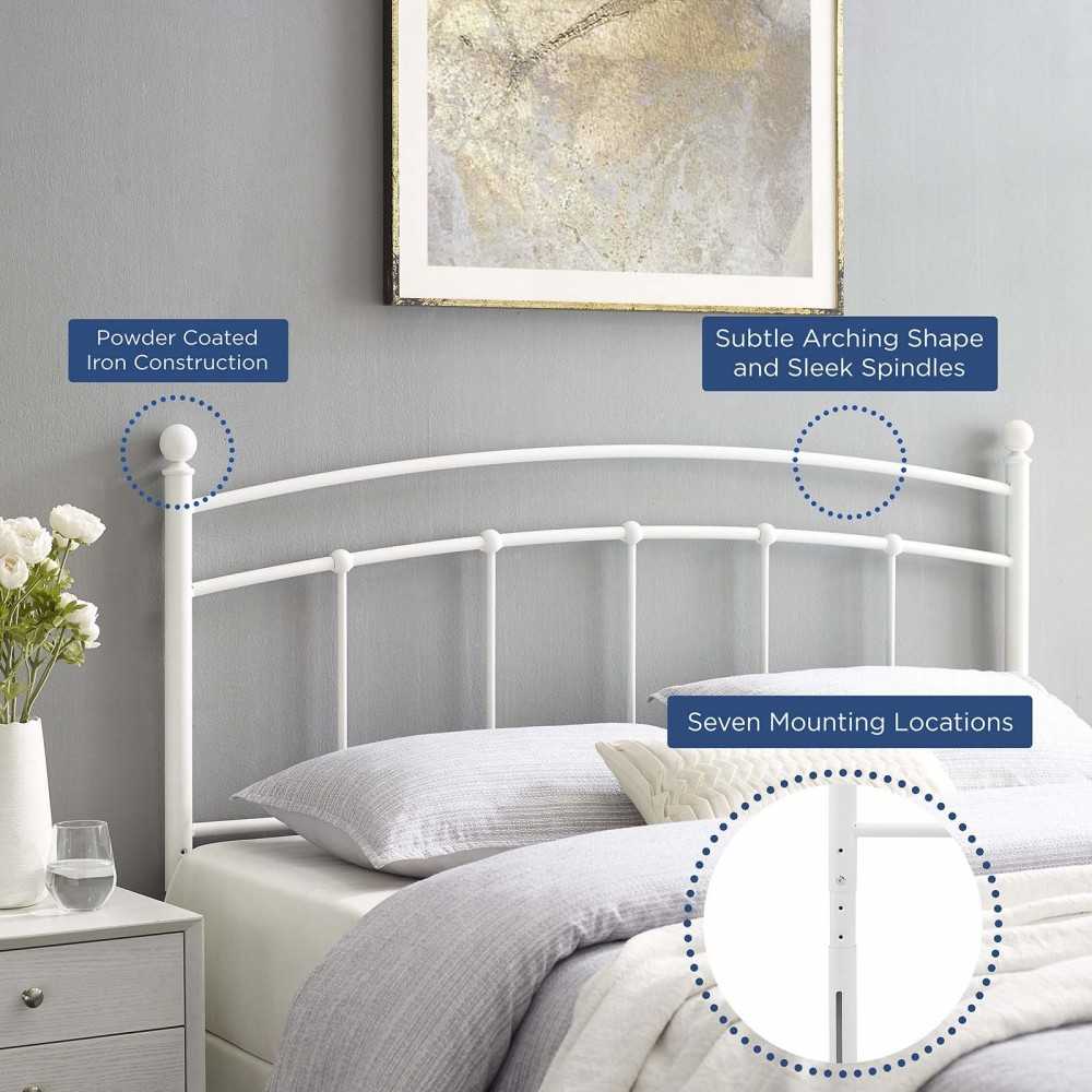 Abigail Twin Metal Headboard, White