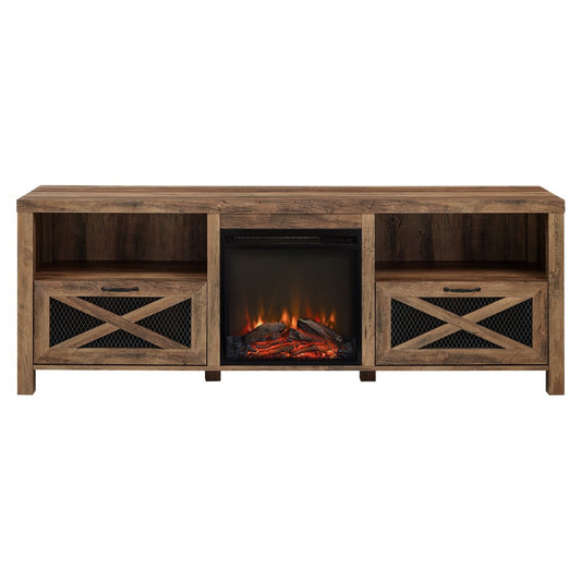 Abilene 70" Rustic Farmhouse Fireplace TV Stand - Rustic Oak