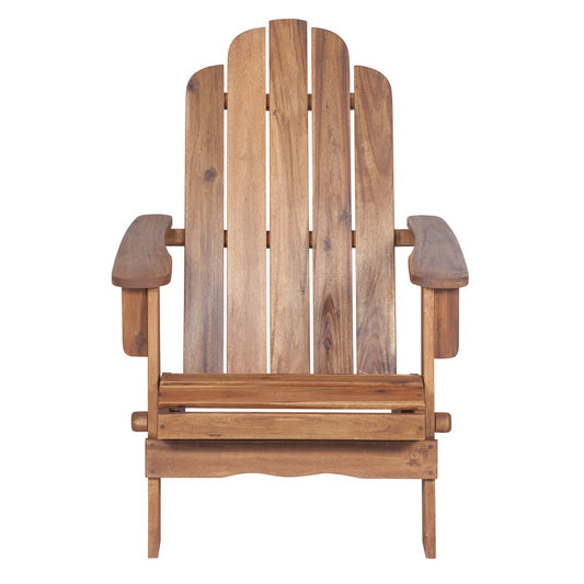 Acacia Wood Outdoor Patio Adirondack Chair - Brown