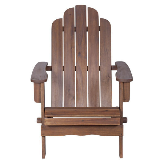 Acacia Wood Outdoor Patio Adirondack Chair - Dark Brown