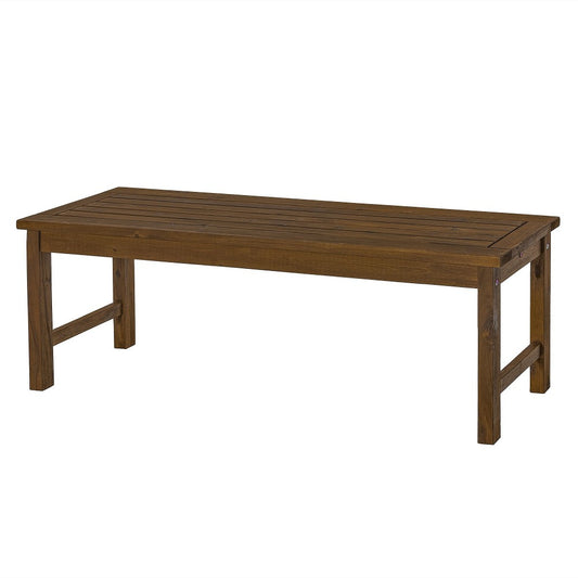 Acacia Wood Outdoor Patio Bench - Dark Brown