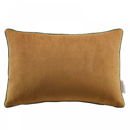 Accentuate 18" Lumbar Performance Velvet Throw Pillow, Cognac Green