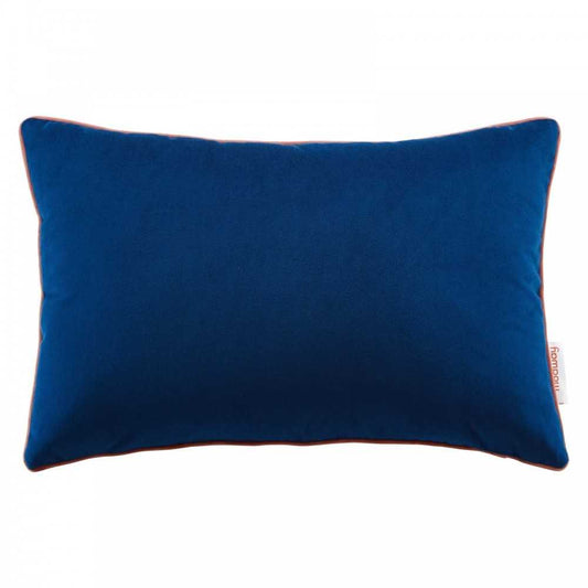 Accentuate 18" Lumbar Performance Velvet Throw Pillow, Navy Blossom