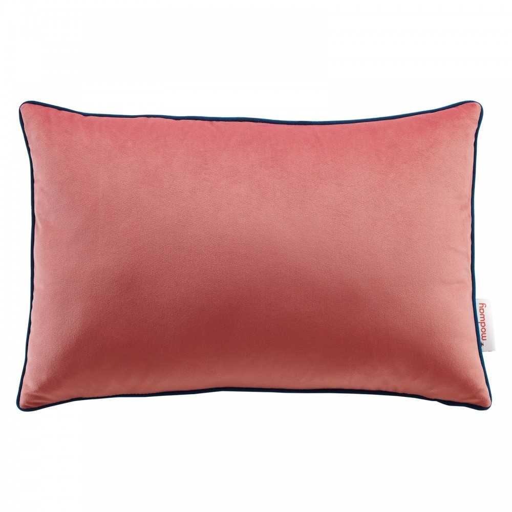 Accentuate 18" Lumbar Performance Velvet Throw Pillow, Blossom Navy