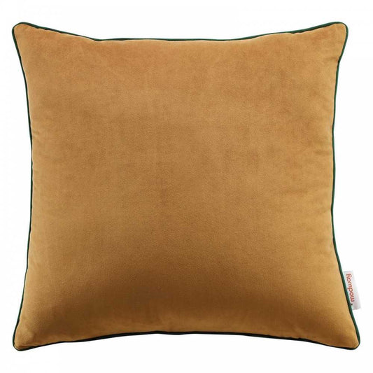 Accentuate 18" Performance Velvet Throw Pillow, Cognac Green