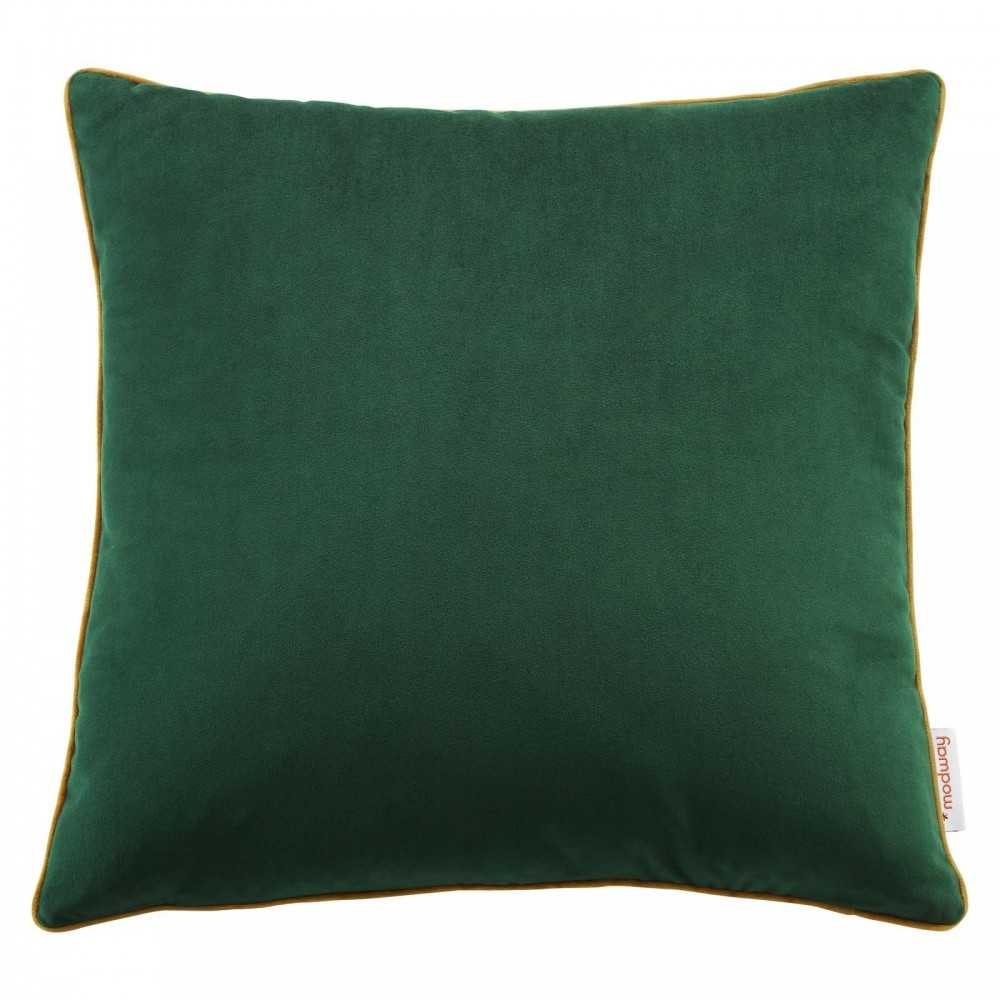 Accentuate 18" Performance Velvet Throw Pillow, Green Cognac