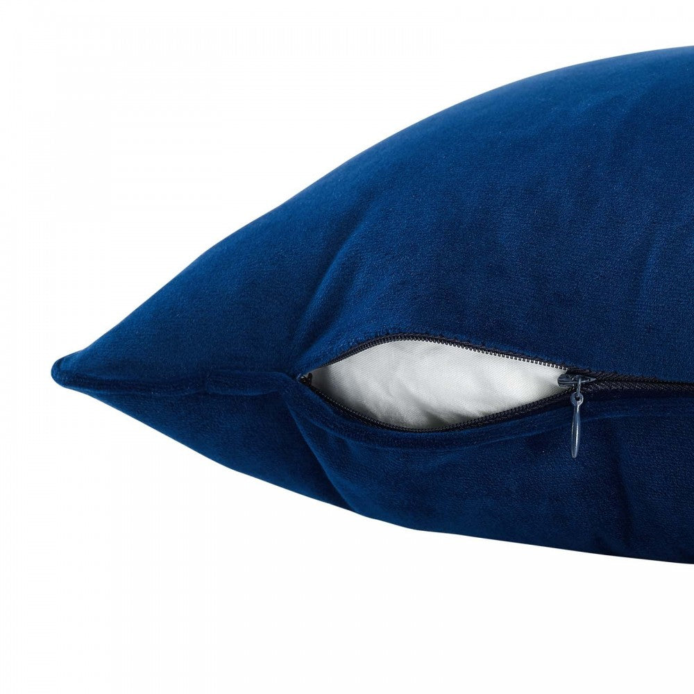 Accentuate 18" Performance Velvet Throw Pillow, Navy Blossom
