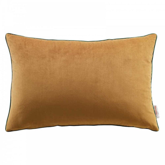 Accentuate 24" Lumbar Performance Velvet Throw Pillow, Cognac Green