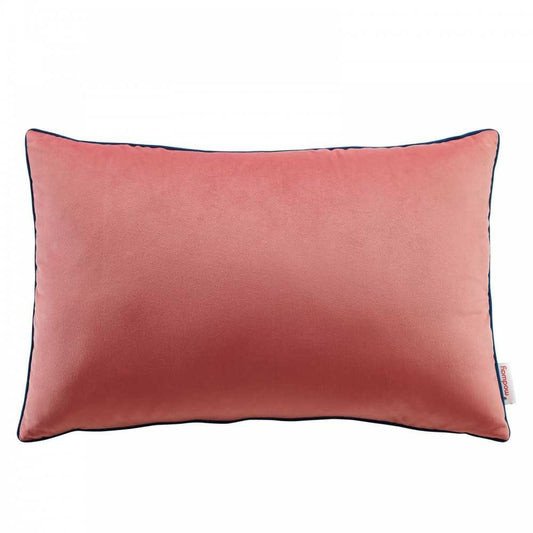 Accentuate 24" Lumbar Performance Velvet Throw Pillow, Blossom Navy