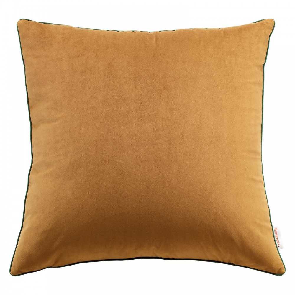 Accentuate 24" Performance Velvet Throw Pillow, Cognac Green