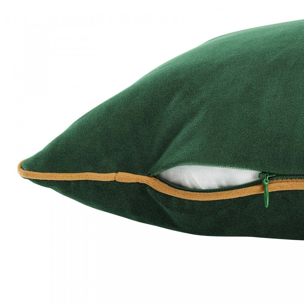 Accentuate 24" Performance Velvet Throw Pillow, Green Cognac