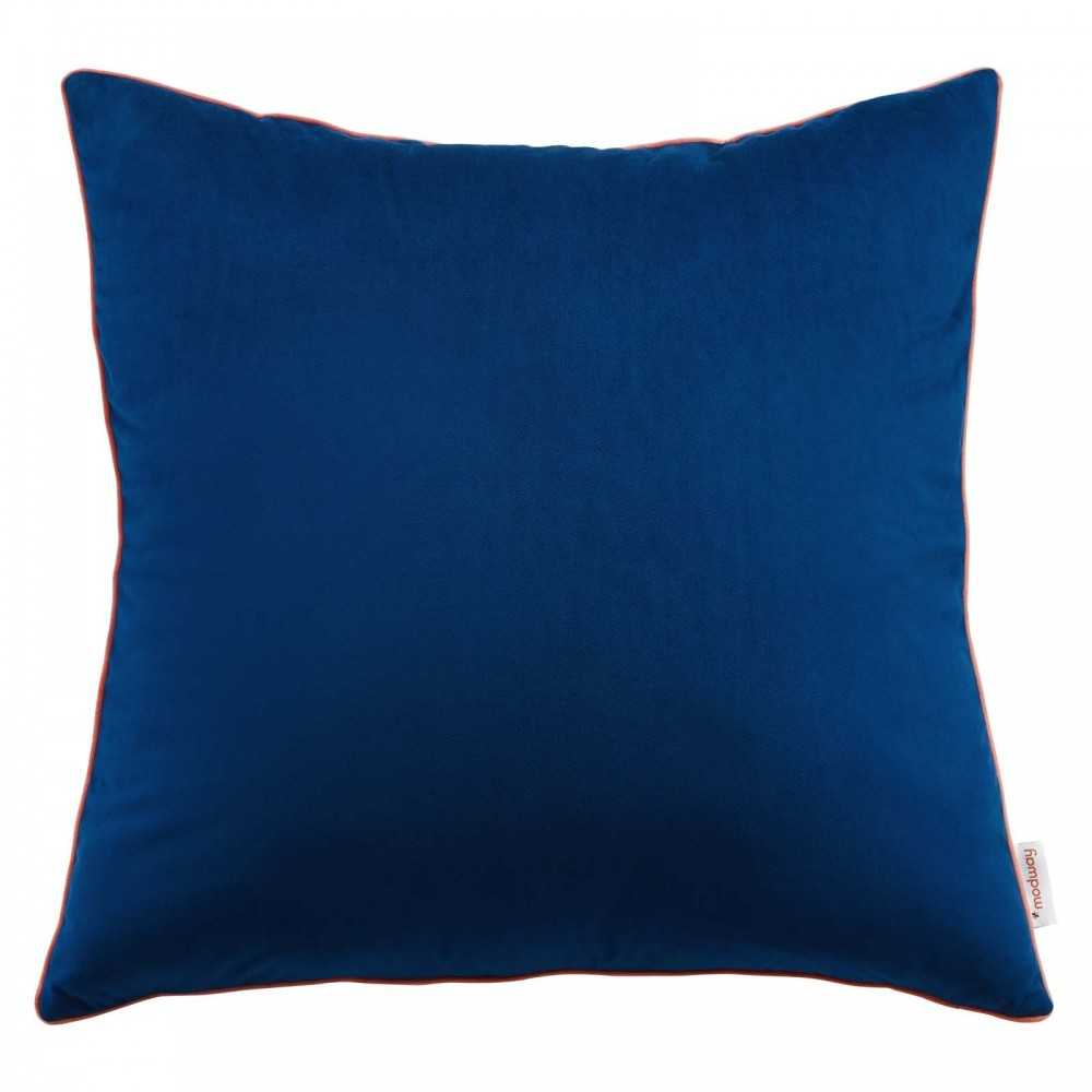 Accentuate 24" Performance Velvet Throw Pillow, Navy Blossom