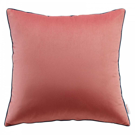 Accentuate 24" Performance Velvet Throw Pillow, Blossom Navy