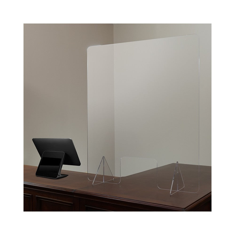 Acrylic Free-Standing Register Shield / Sneeze Guard, 32"H x 40"L