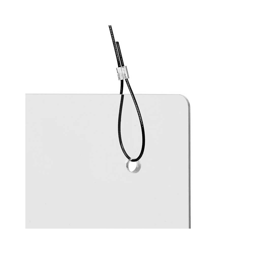 Acrylic Suspended Register Shield / Sneeze Guard, 24"H x 24"L - Hanging and Mounting Hardware Included