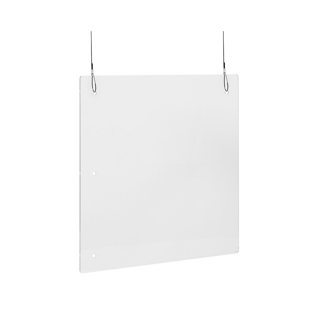 Acrylic Suspended Register Shield / Sneeze Guard, 24"H x 24"L - Hanging and Mounting Hardware Included