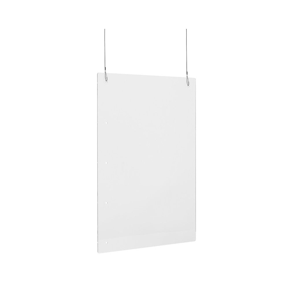 Acrylic Suspended Register Shield / Sneeze Guard, 24"H x 36"L - Hanging and Mounting Hardware Included