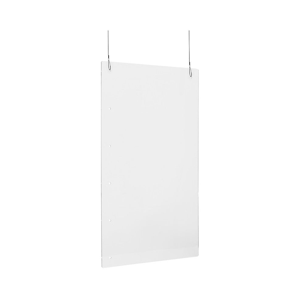 Acrylic Suspended Register Shield / Sneeze Guard, 24"H x 42"L - Hanging and Mounting Hardware Included