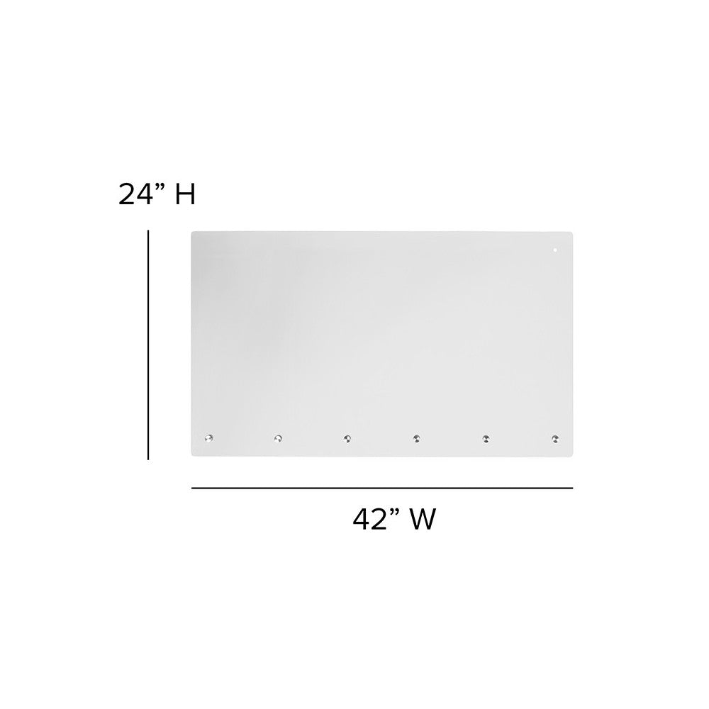 Acrylic Suspended Register Shield / Sneeze Guard, 24"H x 42"L - Hanging and Mounting Hardware Included