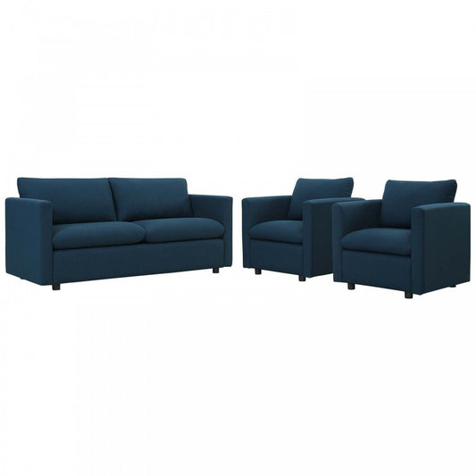 Activate 3 Piece Upholstered Fabric Set, Azure