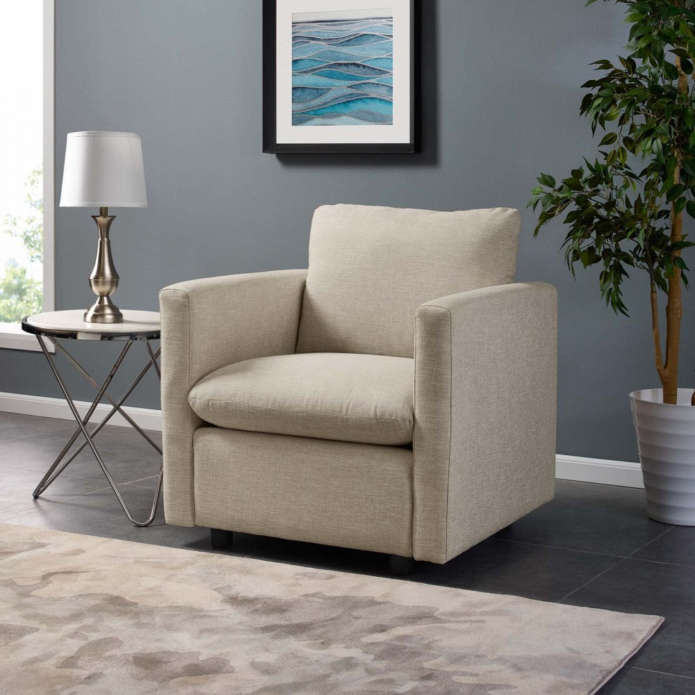 Activate Upholstered Fabric Armchair, Beige