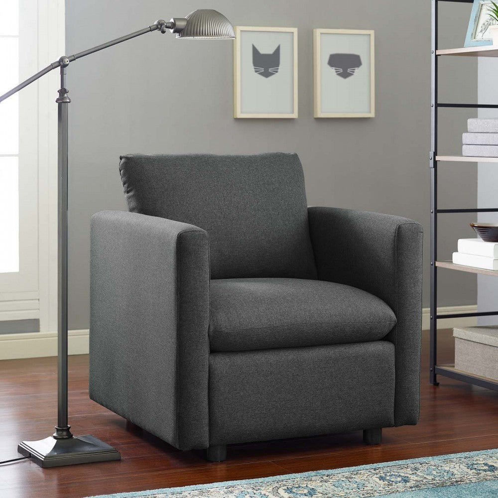 Activate Upholstered Fabric Armchair, Gray