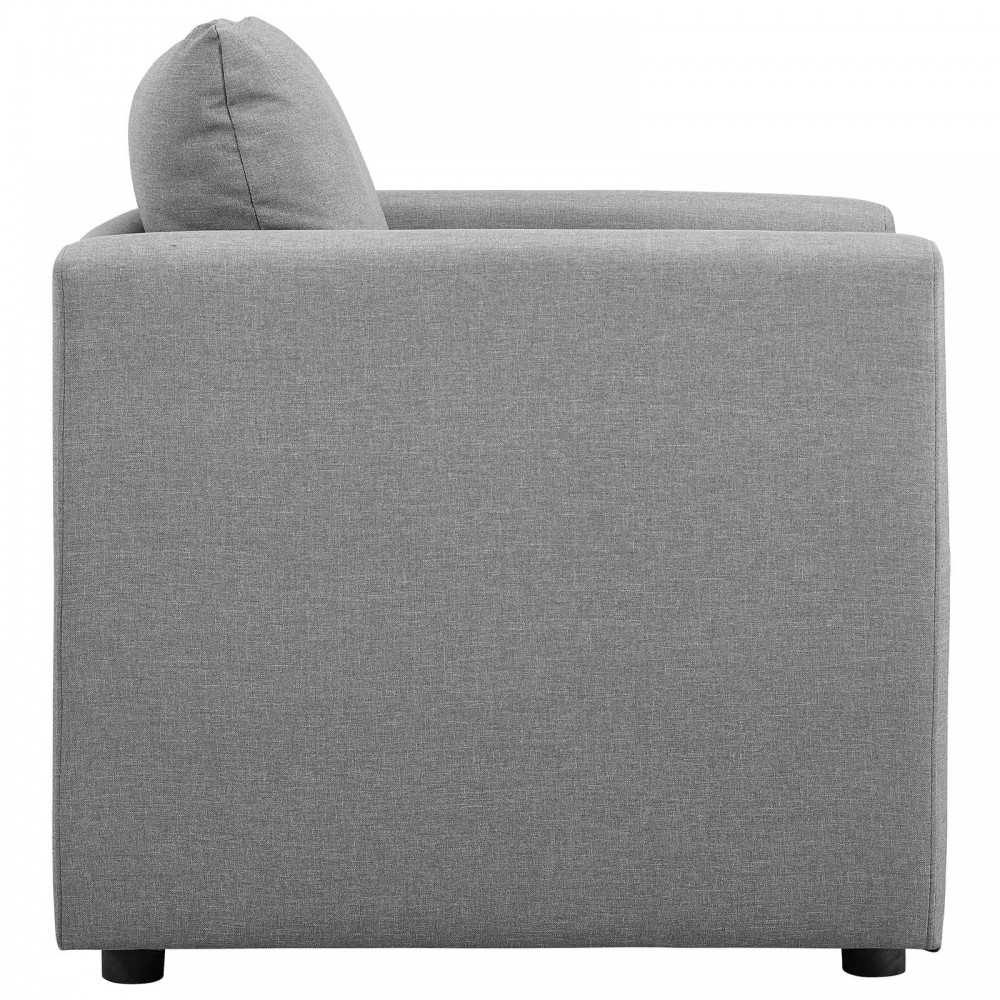 Activate Upholstered Fabric Armchair, Light Gray