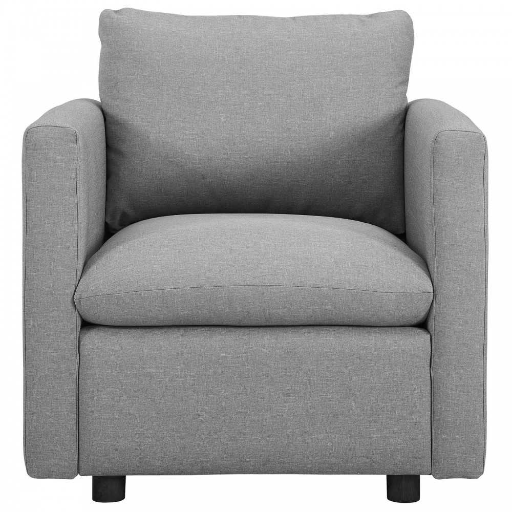 Activate Upholstered Fabric Armchair, Light Gray