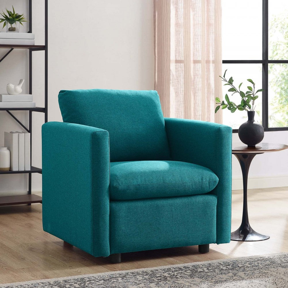 Activate Upholstered Fabric Armchair, Teal