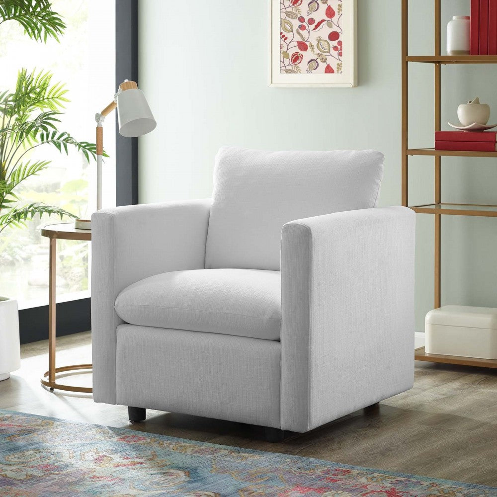 Activate Upholstered Fabric Armchair, White