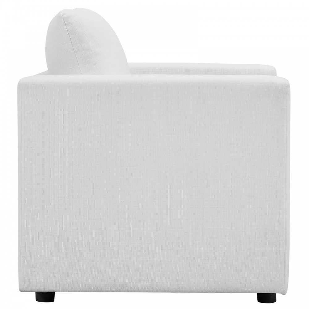Activate Upholstered Fabric Armchair, White