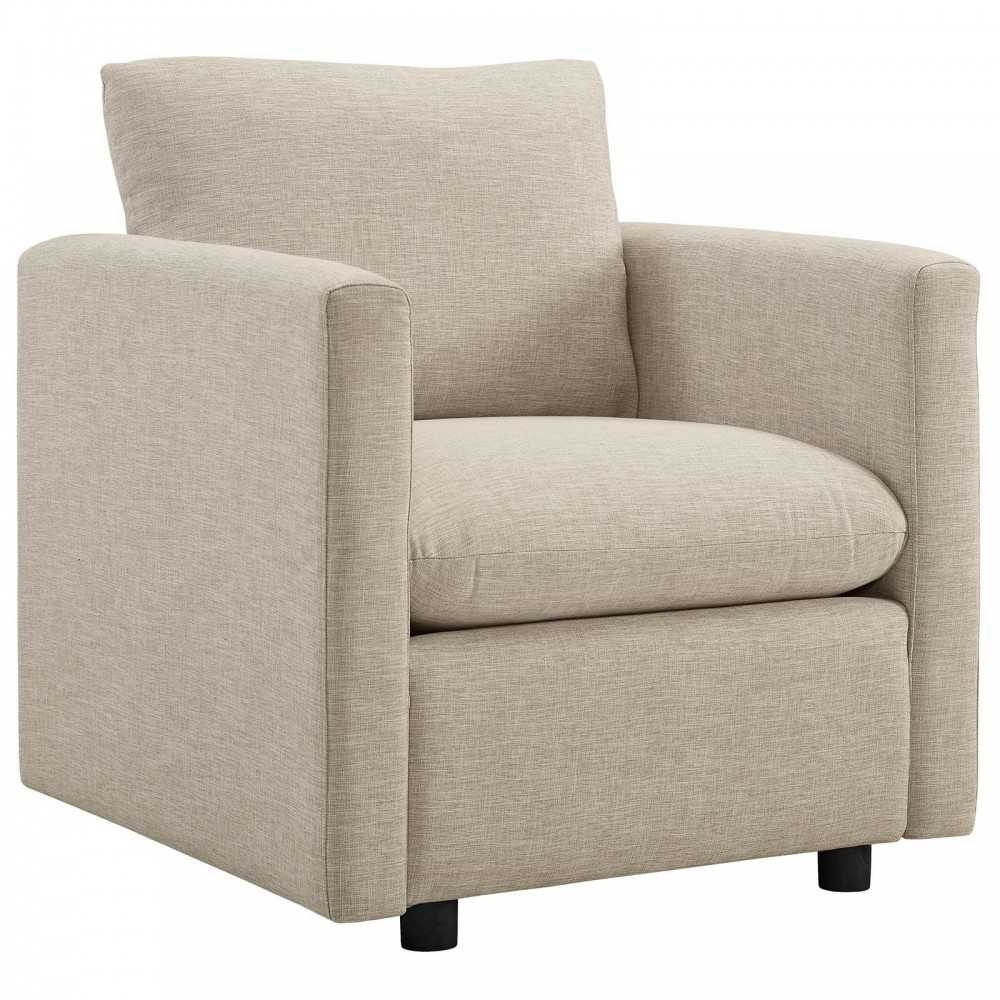 Activate Upholstered Fabric Armchair Set of 2, Beige