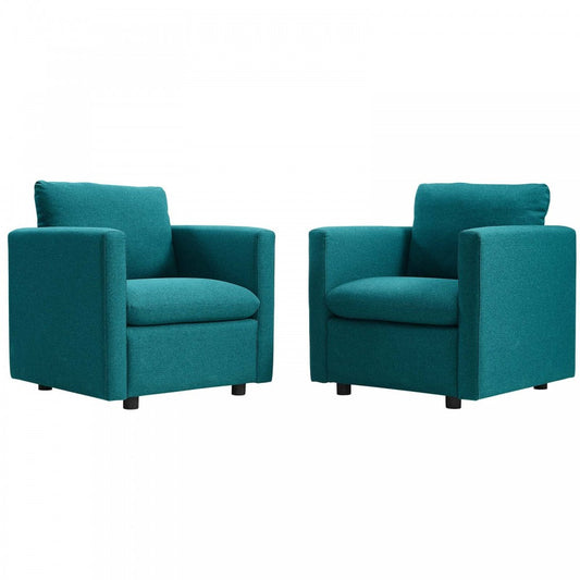 Activate Upholstered Fabric Armchair Set of 2, Teal