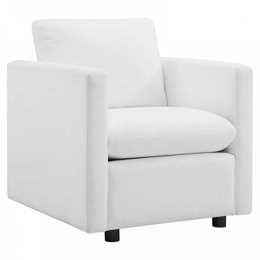 Activate Upholstered Fabric Armchair Set of 2, White