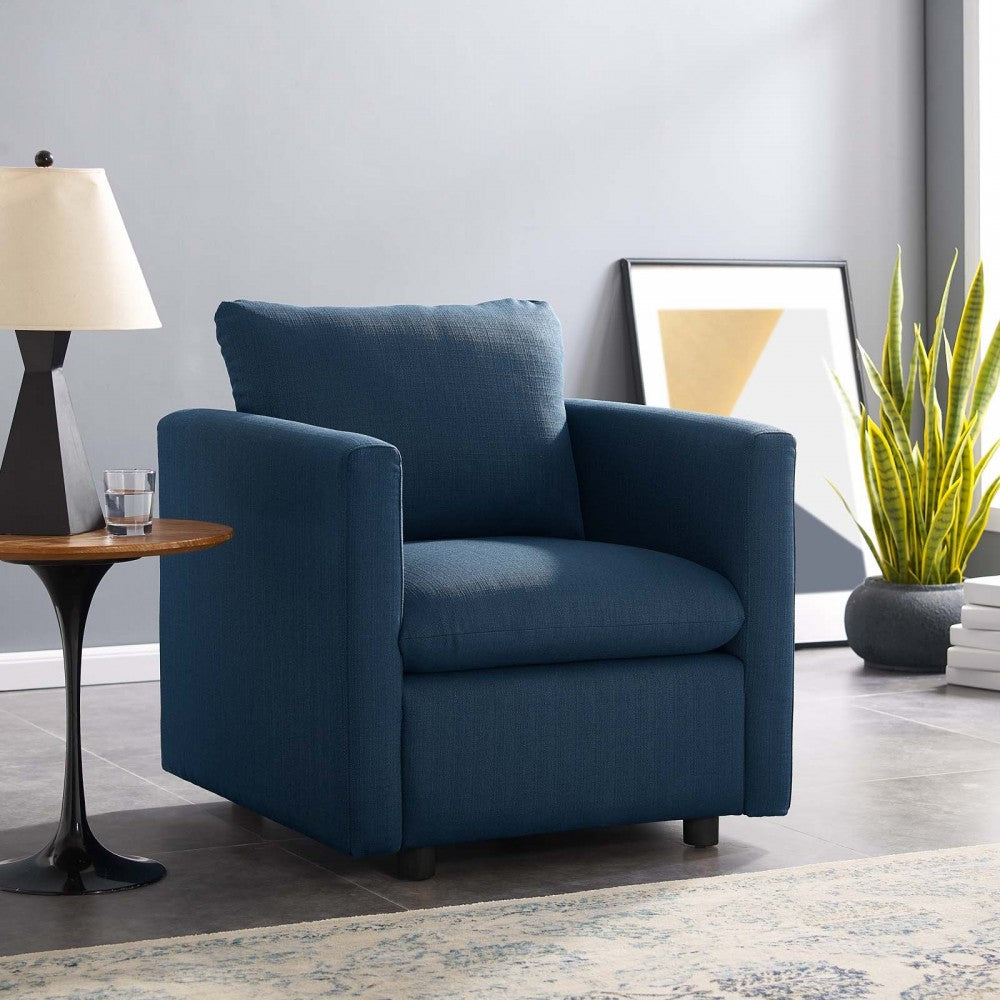 Activate Upholstered Fabric Armchair, Azure