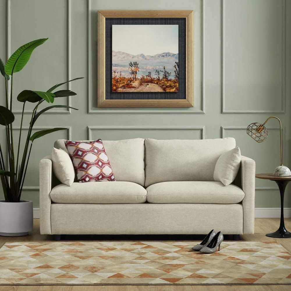 Activate Upholstered Fabric Sofa, Beige