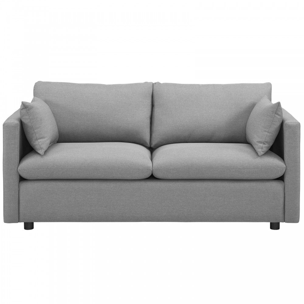 Activate Upholstered Fabric Sofa, Light Gray