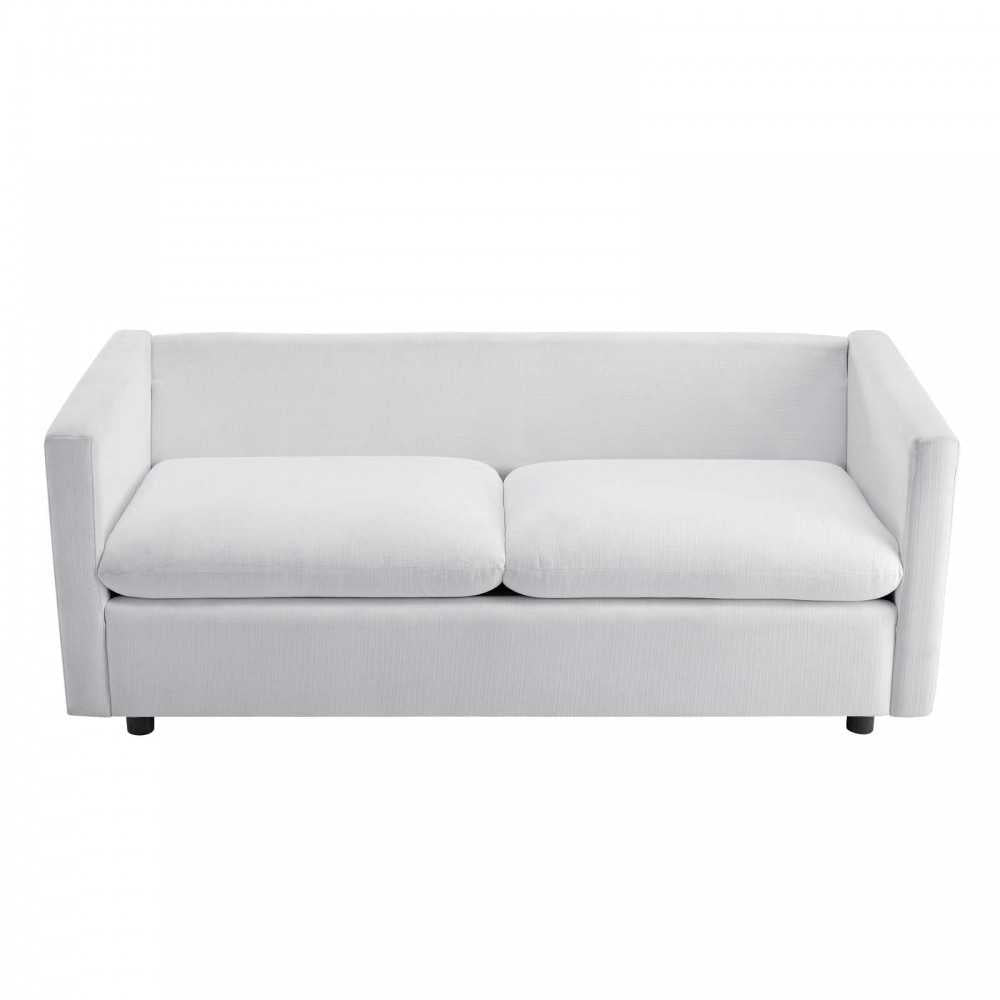 Activate Upholstered Fabric Sofa, White