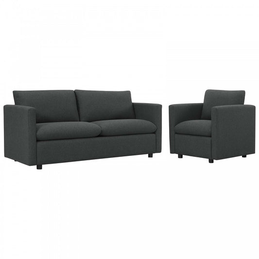 Activate Upholstered Fabric Sofa and Armchair Set, Gray