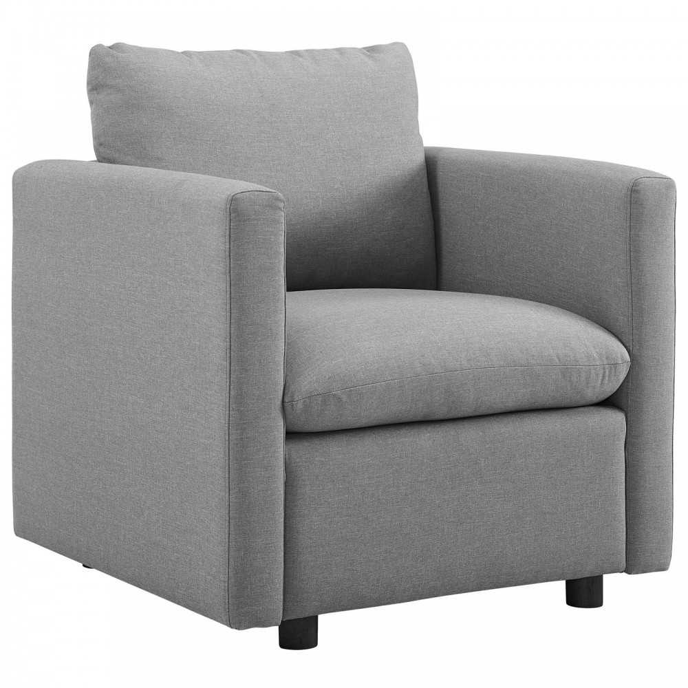 Activate Upholstered Fabric Sofa and Armchair Set, Light Gray