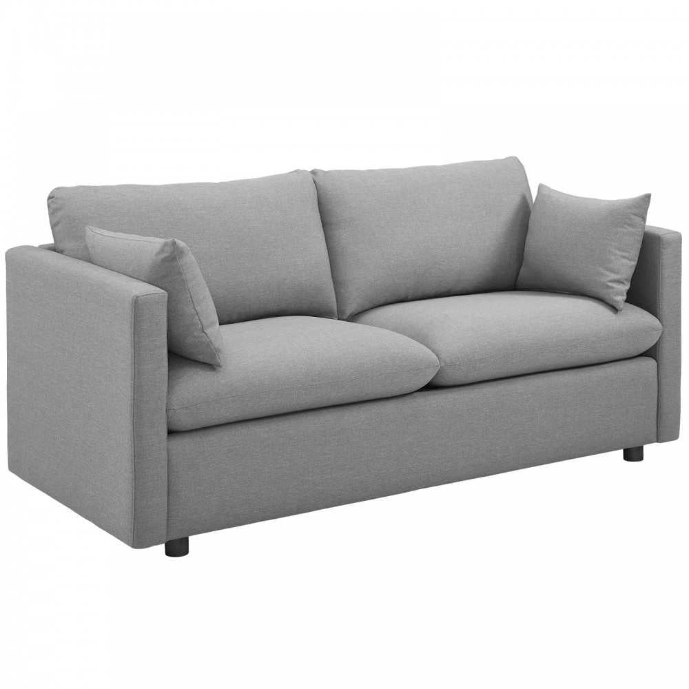 Activate Upholstered Fabric Sofa and Armchair Set, Light Gray