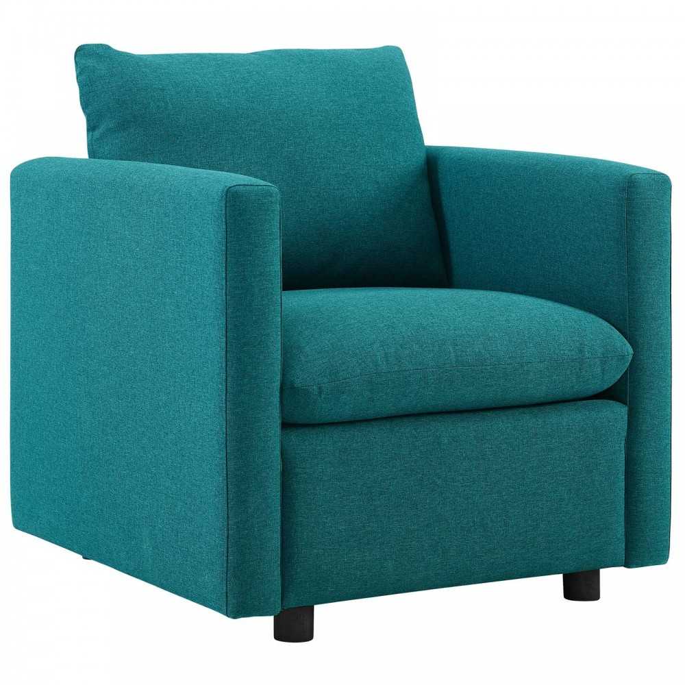 Activate Upholstered Fabric Sofa and Armchair Set, Teal