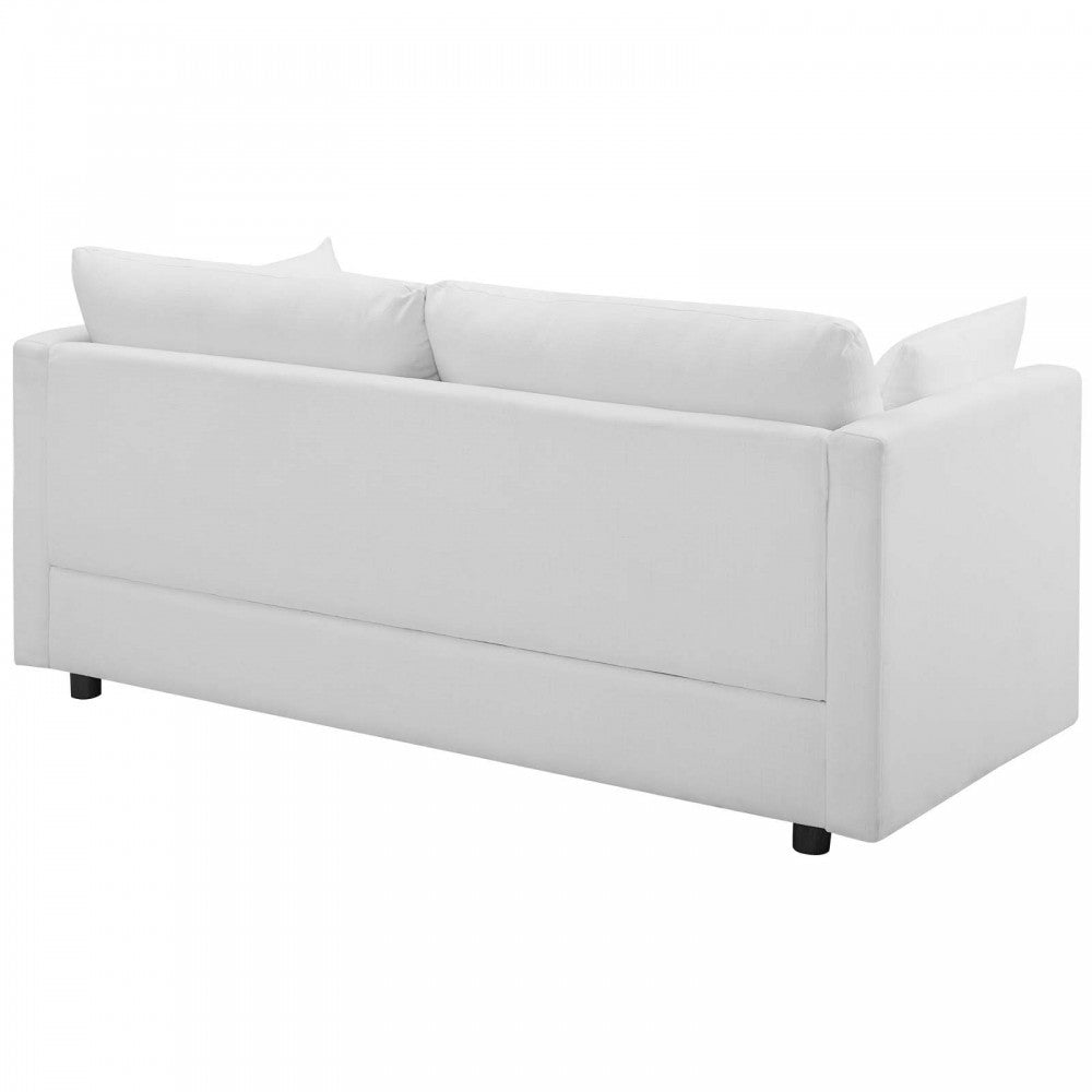 Activate Upholstered Fabric Sofa and Armchair Set, White
