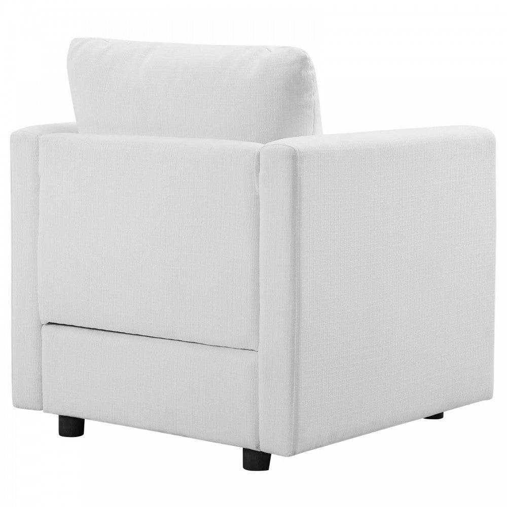 Activate Upholstered Fabric Sofa and Armchair Set, White