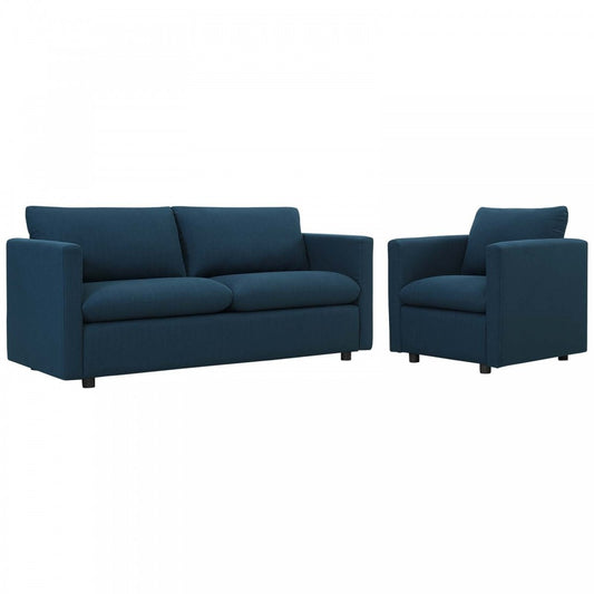 Activate Upholstered Fabric Sofa and Armchair Set, Azure